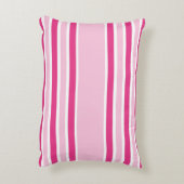 Aangepaste naam Roze & Witte Strepen Accent Kussen (Achterkant (Verticaal))