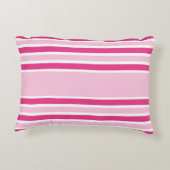 Aangepaste naam Roze & Witte Strepen Accent Kussen (Achterkant)