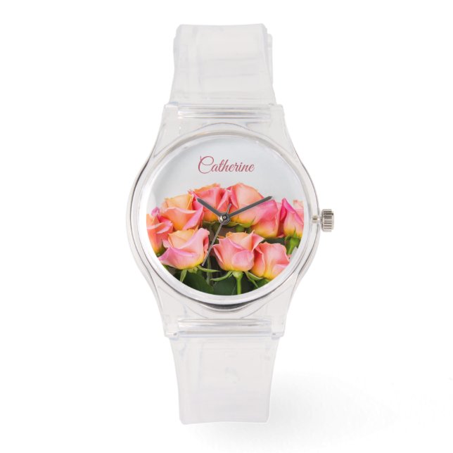 Aangepaste naam Rozen Horloge (Voorkant)