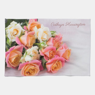 Aangepaste naam Rozen keukenhanddoek