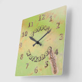 Aangepaste naam: Rustic Garage Workshop Green Pati Vierkante Klok (Hoek)