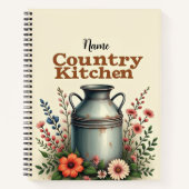 Aangepaste naam Rustic Recept Organizer Notitieboek (Voorkant)