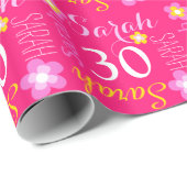 Aangepaste naam Sarah 30 verjaardagsrap Cadeaupapier (Rol Hoek)