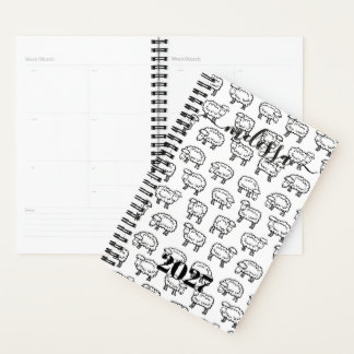Aangepaste Naam Schaap Ongedateerd Maandelijks Wek Planner