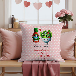 Aangepaste Naam Schattig Voedsel Grappige Valentij Kussen