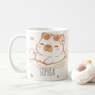Aangepaste naam Schattige Capybara Met Zonnebril K Koffiemok
