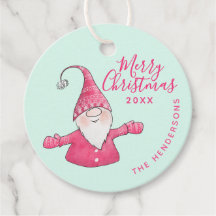 Aangepaste naam Schattige Gnome Pink Mint Merry Ch