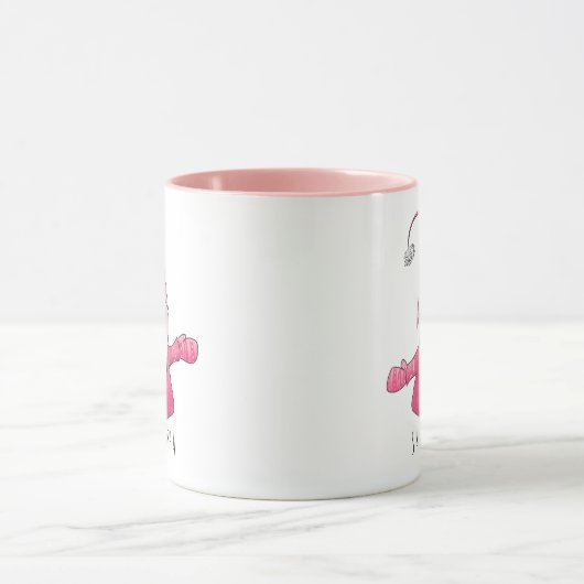 Aangepaste Naam Schattige Gnome Roze Kerst Mok (Midden)