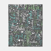 Aangepaste naam Schattige Hearts Stijlvol Starry D Fleece Deken (Voorkant)