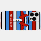 Aangepaste naam schattige illustratie met stripe P Case-Mate iPhone Case (Achterkant (horizontaal))
