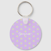 Aangepaste Naam Schattige Pastel Rainbow Bullseyes Sleutelhanger (Voorkant)