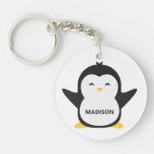 Aangepaste naam schattige pinguïn sleutelhanger (Voorkant)