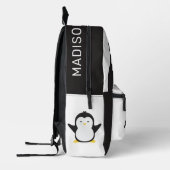 Aangepaste naam schattige pinguïns bedrukte rugzak (Links)