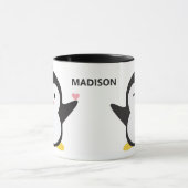 Aangepaste naam schattige pinguïns mok (Midden)