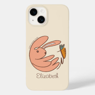 Aangepaste Naam Schattigee Bunny en Wortel Animal  Case-Mate iPhone 14 Hoesje