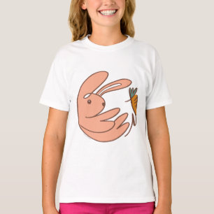 Aangepaste Naam Schattigee Bunny en Wortel Animal T-shirt