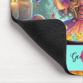 Aangepaste naam Schattigee grillige heks Halloween Muismat (Hoek)