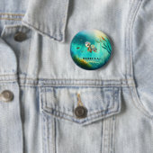 Aangepaste Naam Schattigee Schildpad Oceaan Achter Ronde Button 5,7 Cm (In situ)
