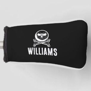 Aangepaste naam schedel golfbal en crossbones golfheadcover