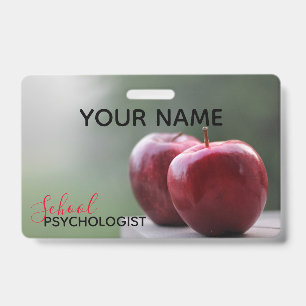 Aangepaste naam schoolpaspoort psycholoog badge