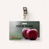 Aangepaste naam schoolpaspoort psycholoog badge (Voorkant met clip)