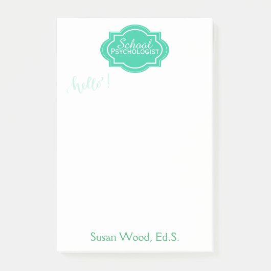 Aangepaste naam schoolpsycholoog Memo Note Pad (Voorkant)
