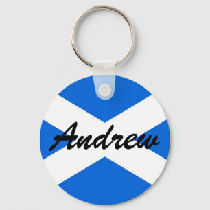 Aangepaste naam Scottish Flag Sleutelhanger cn