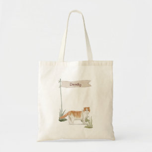 Aangepaste naam Scottish Fold Cat Pet Tote Bag