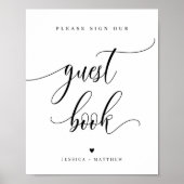 Aangepaste naam script gastboekteken 8x10" poster (Voorkant)