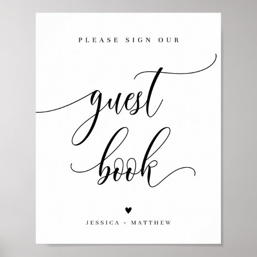 Aangepaste naam script gastboekteken 8x10" poster (Voorkant)