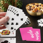 Aangepaste naam script vet heet roze en wit pokerkaarten (Insitu)