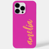 Aangepaste naam script vet magenta sinaasappel Case-Mate iPhone case (Achterkant)