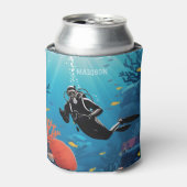 Aangepaste naam Scuba Diver Blikjeskoeler (Blikje Voorkant)