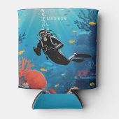 Aangepaste naam Scuba Diver Blikjeskoeler (Voorkant)