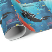 Aangepaste naam Scuba Diver Cadeaupapier (Rol Hoek)