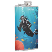 Aangepaste naam Scuba Diver Heupfles (Rechts)
