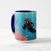 Aangepaste naam Scuba Diver Mok (Voorkant links)