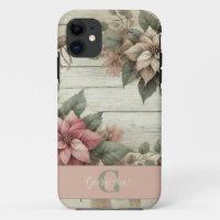 Aangepaste naam Shabby Chic Pastel Poinsettias Gar