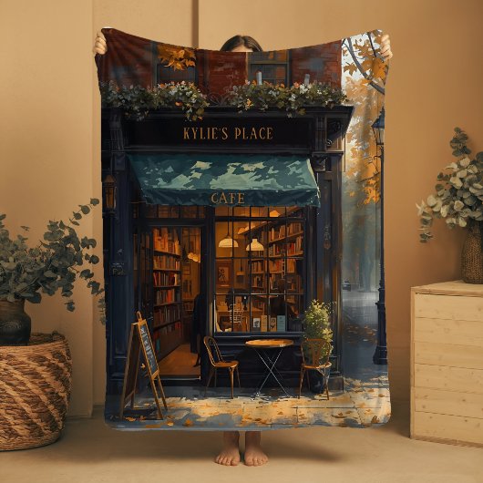 Aangepaste naam Sherpa Blanket Bookish Coffee Shop Sherpa Deken