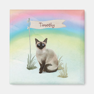 Aangepaste naam Siamese Cat Pet Magneet