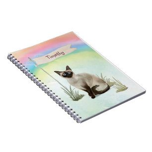 Aangepaste naam Siamese Cat Pet Notitieboek