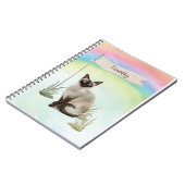 Aangepaste naam Siamese Cat Pet Notitieboek (Linkerzijde)