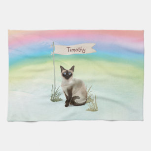Aangepaste naam Siamese Cat Pet Theedoek