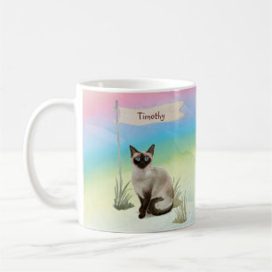 Aangepaste naam Siamese kat huisdier Koffiemok