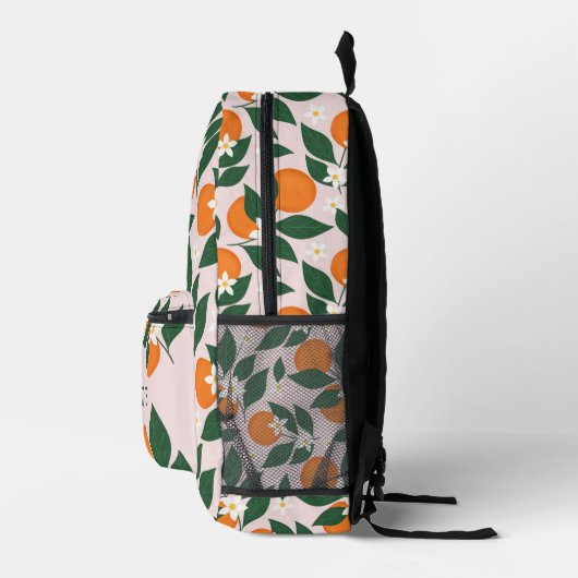 Aangepaste naam Sinaasappel Blossom Citrus Pattern Bedrukte Rugzak (Rechts)