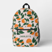 Aangepaste naam Sinaasappel Blossom Citrus Pattern Bedrukte Rugzak (Voorkant)