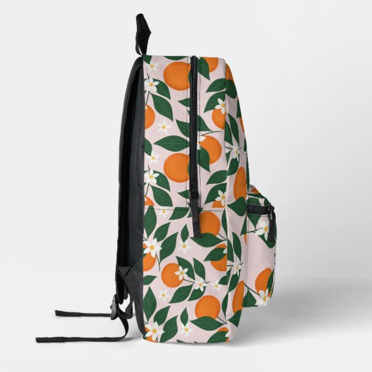 Aangepaste naam Sinaasappel Blossom Citrus Pattern Bedrukte Rugzak (Links)