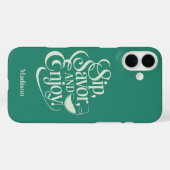 Aangepaste naam Sip, Geniet van wijn Case-Mate iPhone Case (Achterkant (horizontaal))