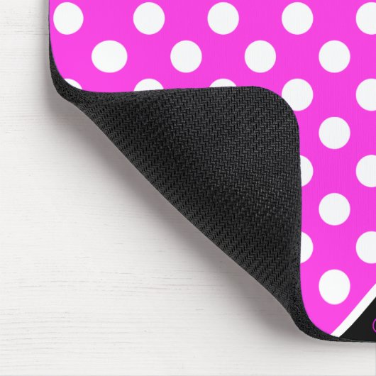 Aangepaste naam Sjabloon, opvallend roze en zwart Muismat (Hoek)