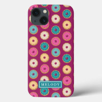 Aangepaste naam Sjabloon Paarse Doughnut Pattern